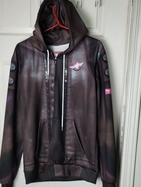 Cyberpunk 2077 Samurai V Cosplay Sublimated Graphic Hoodie Jacket. 2XL